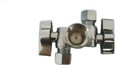 1/2" FIP Female Iron Pipe X 1/4"Comp X 3/8"Comp 1/4 Turn Double Handles Dual Out