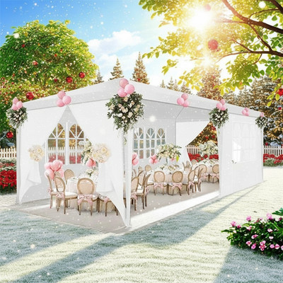 10x20ft Party Tent with 6 Removable Sidewalls Waterproof Patio Camping Gazebo