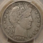1908-S Barber Half Dollar 50c PCGS Certified VF20