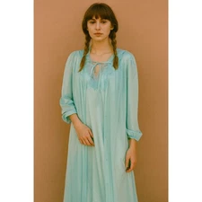 Vassarette Vintage 2 Pc Set Peignoir Robe Night Gown Womens Size M NWT