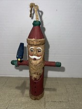 Midwest of Cannon Falls Spaventapasseri in Legno Intagliato Babbo Natale Decorazione Albero di Natale