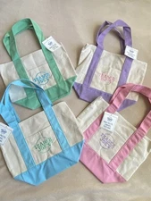 Trader Joe’s Mini Pastel Canvas Tote Bag Set Of 4 Limited Edition Spring