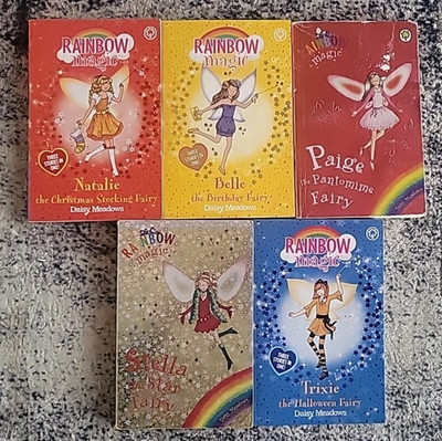 X5 Rainbow Magic Books Papercover Daisy Meadows Trixie Stella the Star Fairy 5+
