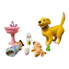 Vtg Mattel Doggie Daycare BEAU DOG 2 BABIES  Replacement Parts  Accessories