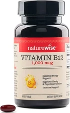 NatureWise Vitamin B12 1000 mcg - Dietary Supplement for 60 Count (Pack of 1) 