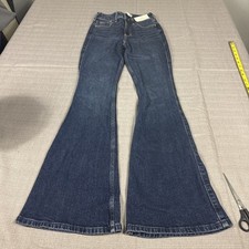 Hollister Women s High-Rise Flared Leg Wash Blue Denim Jeans Size 23 NWT
