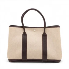 Hermès garden party 36 PM buffle x twirl ash Brown Silver Metal Fittings □F: 200