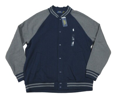 Polo Ralph Lauren Big & Tall Navy/Grey Colorblock Fleece Varsity