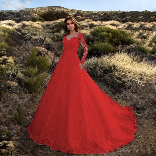 Women Lace Formal Wedding Prom Ball Gown Long Evening Party Bridesmaid Dress - Picture 5 of 12