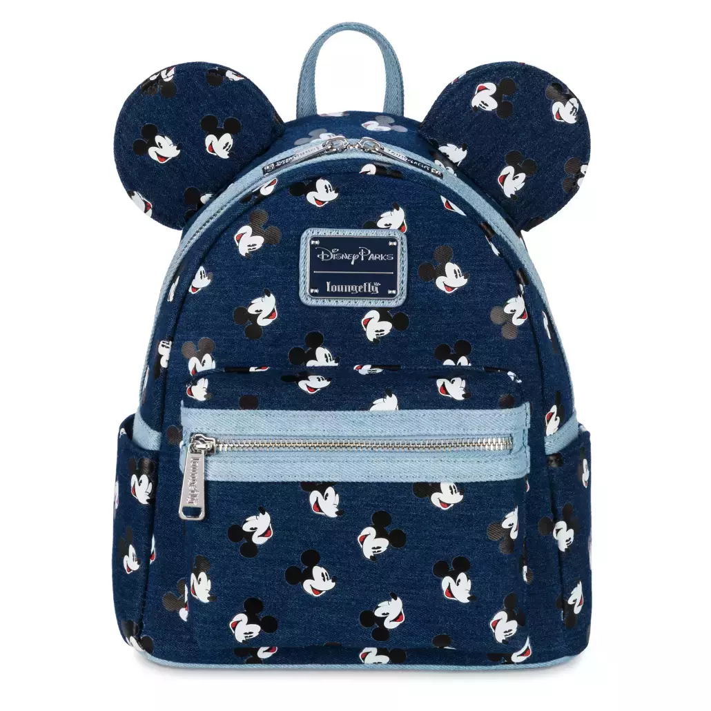 Disney, Bags, Disney Mickey Mouse Denim Mini Backpack