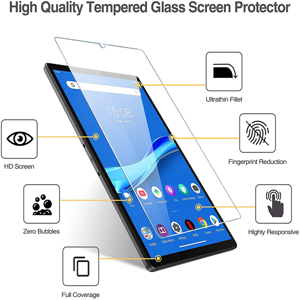 2 X Pack Tablet Tempered Glass Screen Protector For Lenovo Tab E7/E10