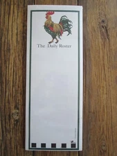 NEW Hatley "The Daily Roster" Rooster Magnetic Note Pad Fridge Magnet Paper Farm