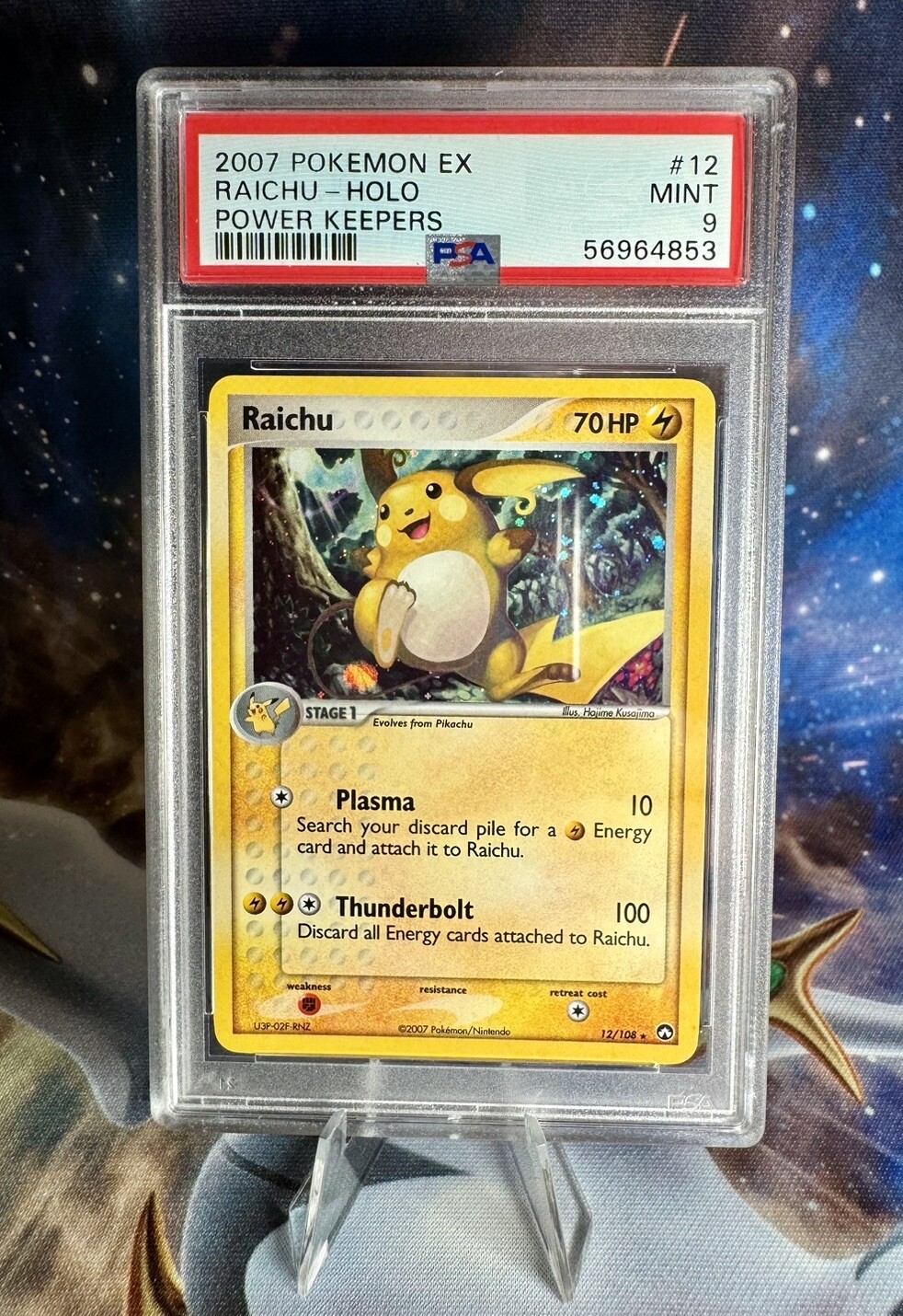 Pokemon 2007 EX Power Keepers 12/108 Holo Rare Raichu PSA 9 Mint