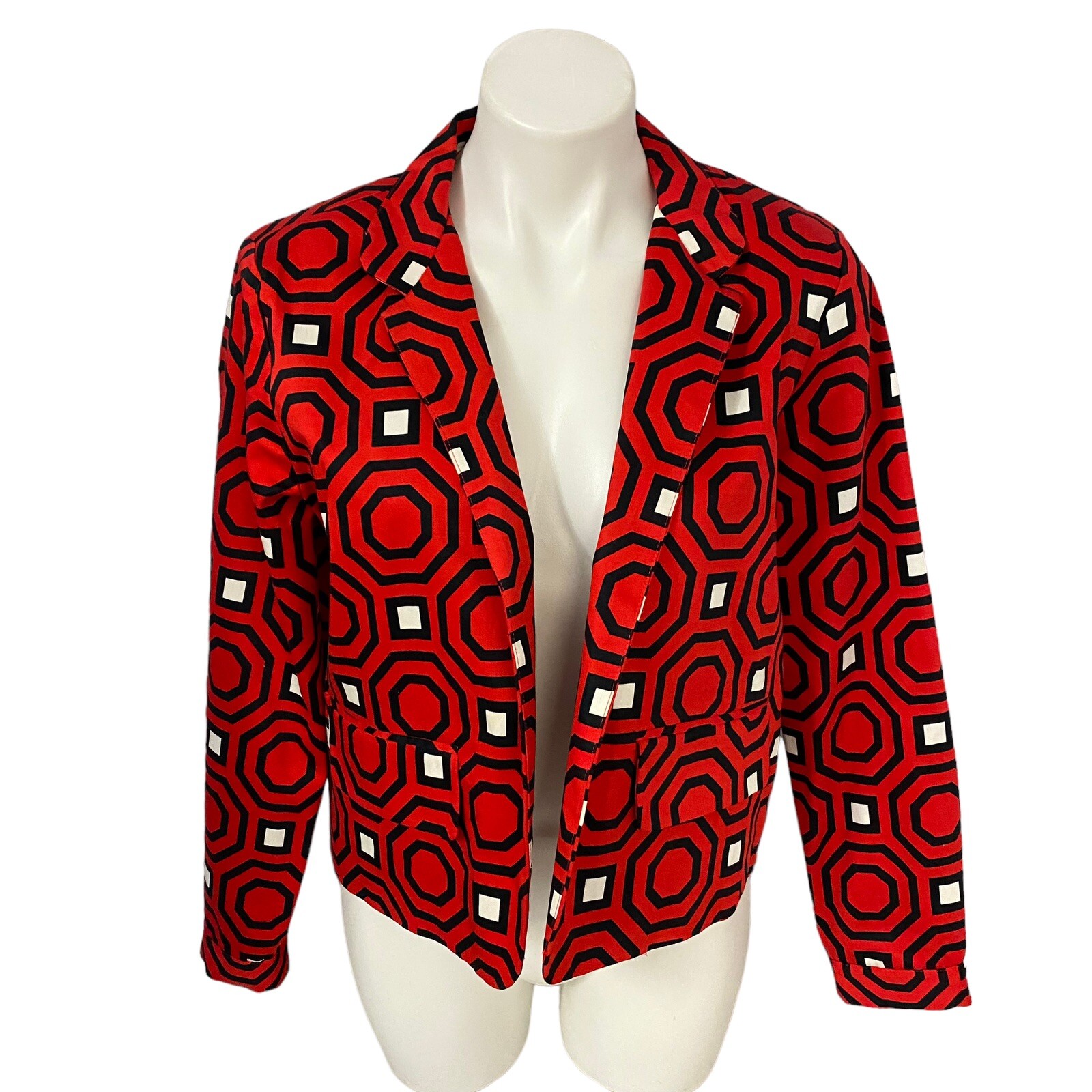 Patrick Christopher Womens Blazer PL Red Geometri… - image 8