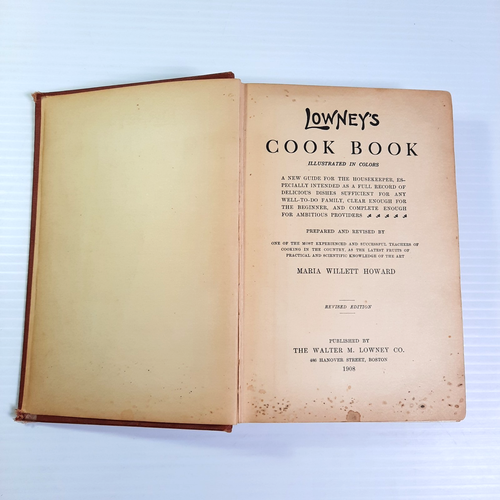 Antique 1908 Lowney's Cook Book Cookbook Illust Rev Edition Maria W Howard HC - Picture 9 of 24