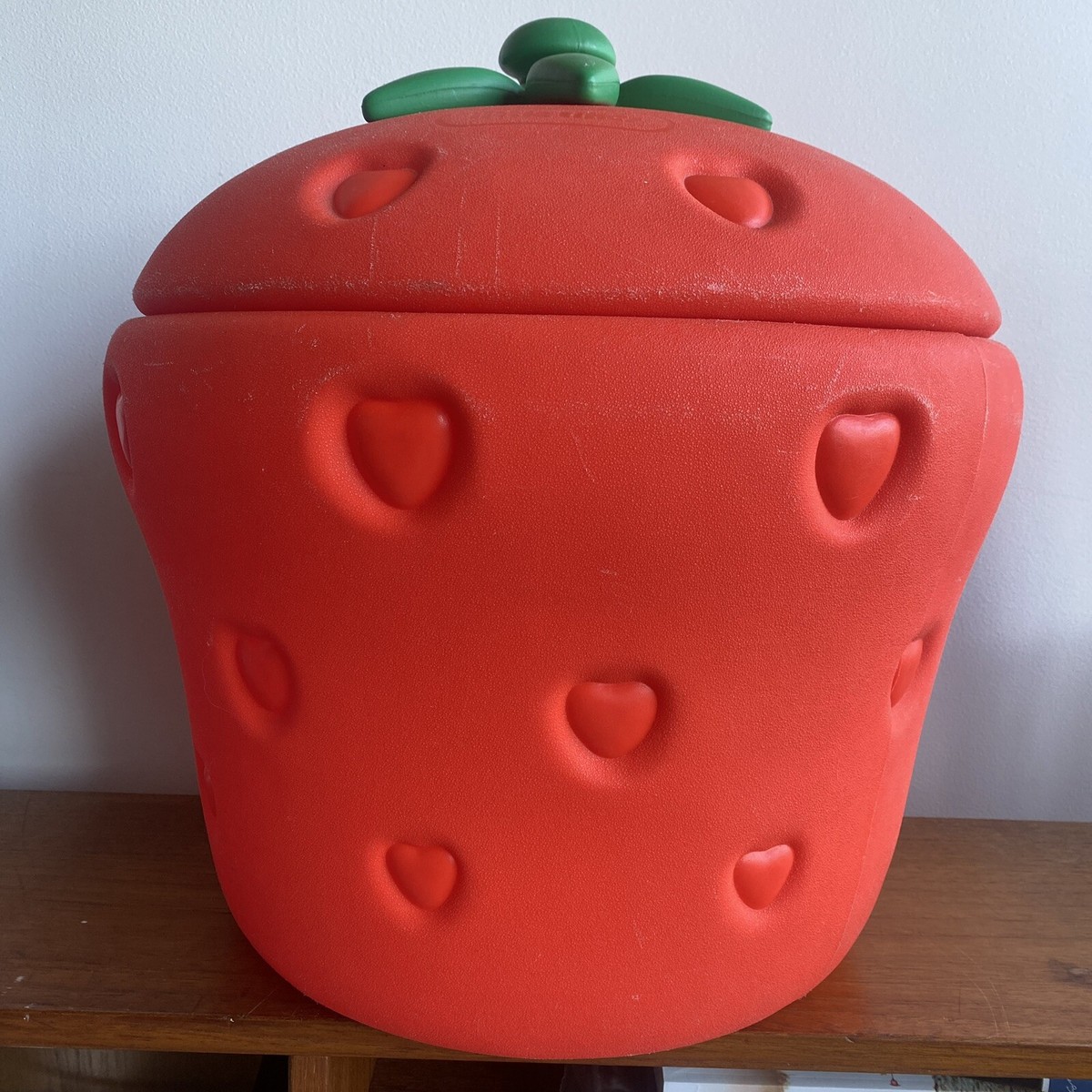 Vintage 1980s Little Tikes Strawberry Shortcake Red Toy Box