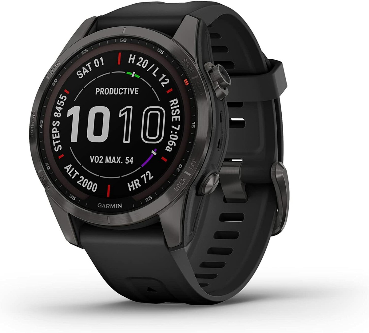 Garmin fenix 7S Sapphire GPS Watch | Carbon Gray DLC