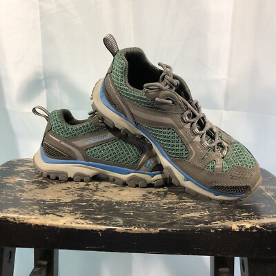 Vasque Inhaler Low Womens Gray Teal Blue Green Hiking Shoes US 7 Vibram Soul