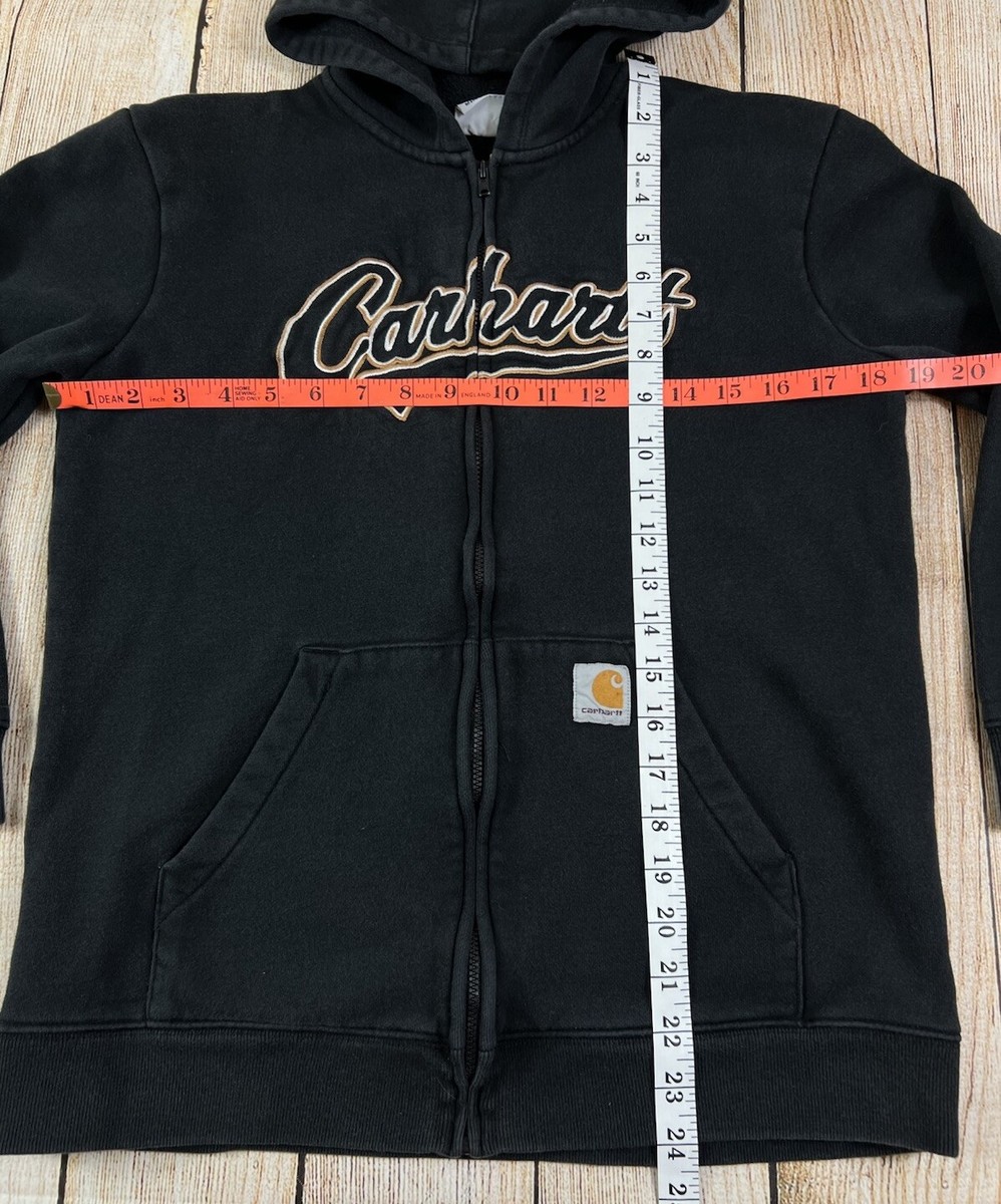 Vintage Carhartt Spellout Youth Hoodie Sweatshirt Jacket Full Zip