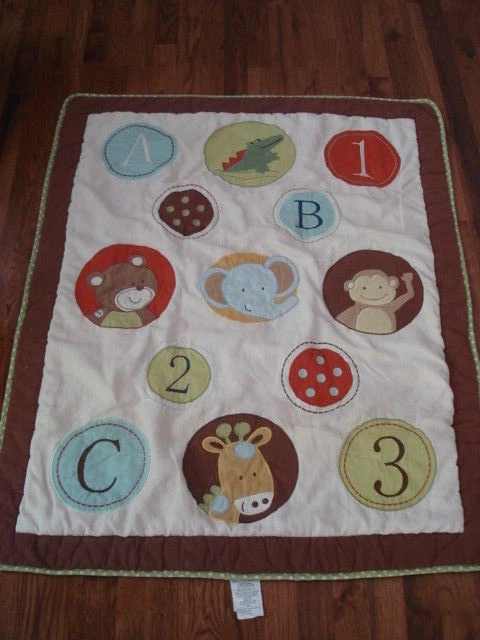N125 Baby Nursery Bedding Set 9 Pieces Geenny Baby Animal Scholar ABC 123 - Image 2 of 4