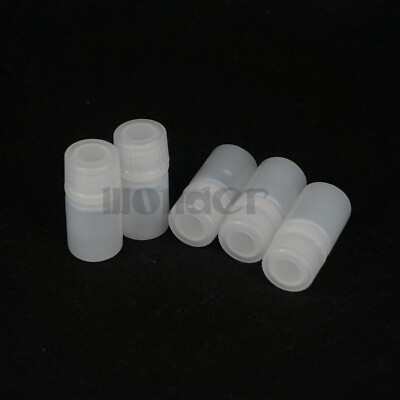 Lot5 10ml White PP Plastic Cylindrical Chemical Container Reagent Bottle