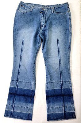 Vintage Revolt 100% Cotton Blue Denim Jeans Sz 16 Pant Womens Hippie design