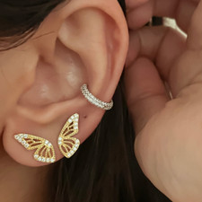925 Sterling Silver Butterfly Wings Stud Earrings Dainty Post Studs Mothers Day