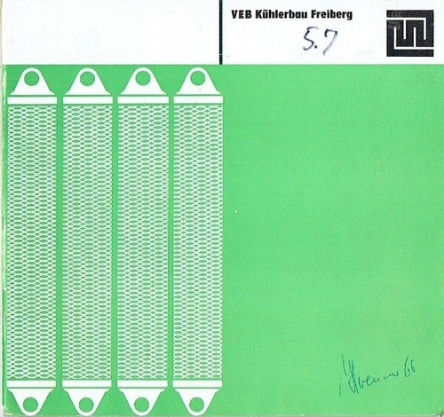 VEB Kühlerbau Freiberg Mappe mit 11 Prospekten Lüfter Kühler Zubehör DDR 1965