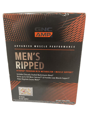 GNC AMP Men's Ripped Vitapak Program Muscle Support - 30 Capsules EXP 02/25