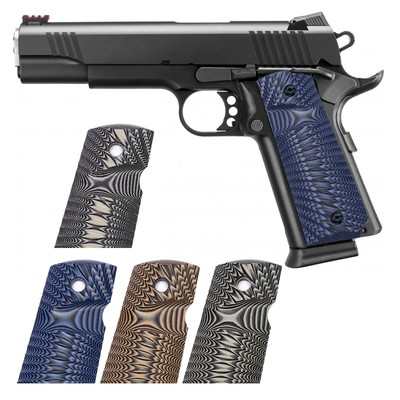 Ambidextrous 1911 G10 Grips Full Size Ambi Safety Cut Sunburst Texture