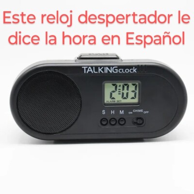 TALKING SPANISH VOICE SPEAKING Battery Alarm Clock LOUD Rooster Habla Español