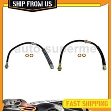2x Brake Hose Line Front Set For 1982 1983 Pontiac Firebird 2.5L