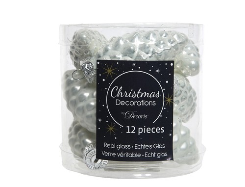 12 Glas ZAPFEN 6cm Christbaumschmuck Weihnachtskugeln Christbaumkugeln einfarbig - Bild 16 von 28