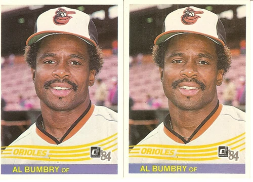 2 CARD 1984 DONRUSS AL BUMBRY BASEBALL CARD LOT  #210