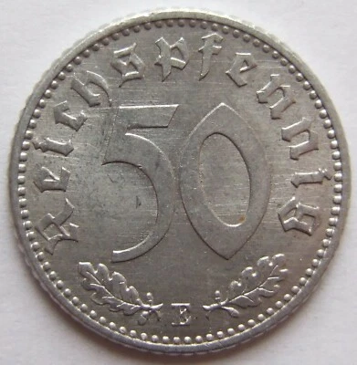 Münze Deutsches Reich 3. reich 50 Reichspfennig 1942 e in fast Stempelglanz - Bild 1 von 2