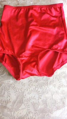Vtg Underscore JCP Brief Granny Panty Shaper 2nd Skin Shiny Satin Hi Cut M 