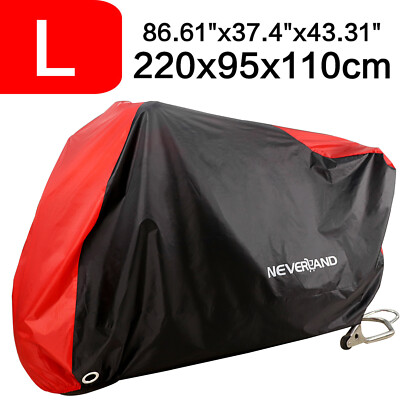 NEVERLAND L Motorradabdeckung Abdeckplane Motorradgarage Sicherheitslöcher Cover