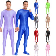 Herren Ganzkörper Jumpsuit ölglänzend Einteiler Body Sport Skinny Gymnastikanzug