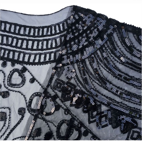 Womens Wraps Stylish Shawl Sequins Cape Breathable Scarf Mesh Cover Up Soft - Picture 5 of 10