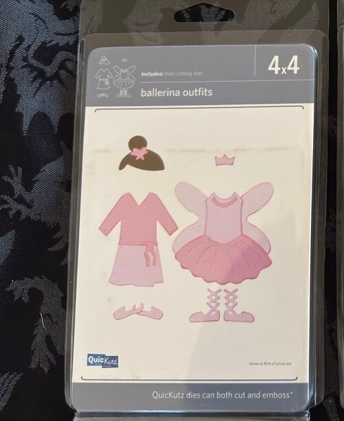 QuicKutz Ballerina Outfits 4x4 2 cutting dies REV-0267-D Plus Pink Cardstock!