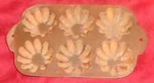 Vintage Cast Iron 6 count Flower muffin pan Made In USA Never Used