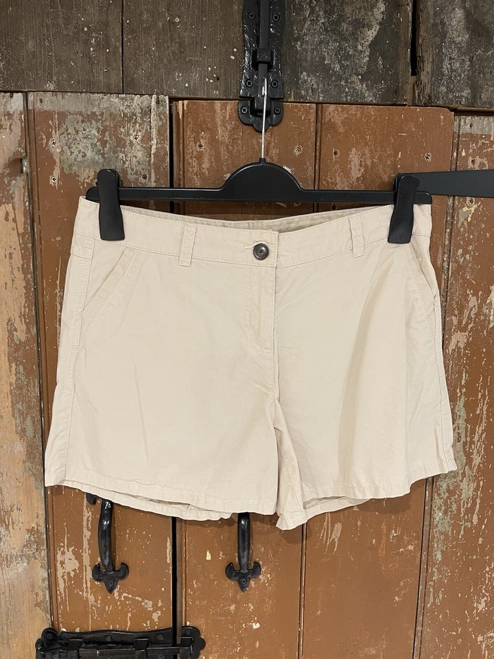 New Look Chino Shorts Hot pants Beige Cotton Light Summer Beach Holiday UK 12 - Image 2 of 4