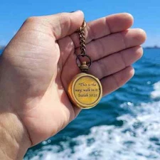 Compass Keychain - Personalized Compass - Engraved Compass - Brass Compass