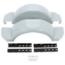 GRAY 2 SINGLE AXLE TRAILER FENDERS FOR 13" WHEELS TIRES SKIRT BOAT PARI