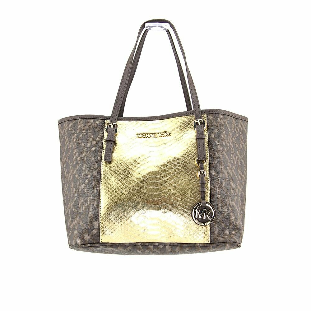 Authentic Michael Kors Jet Set Center Stripe Small Travel Tote 