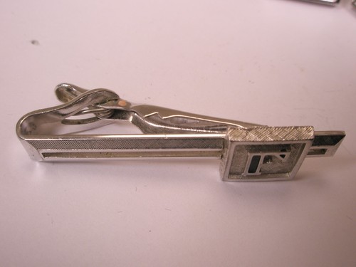 F Monogram Initial Letter Font Vintage SWANK Cuff Links & Tie Bar Clip - Picture 9 of 10