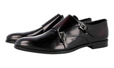 PRADA Leather Double Monk Strap Dress Shoes Cordovan Burgundy -  US 10 EU 43