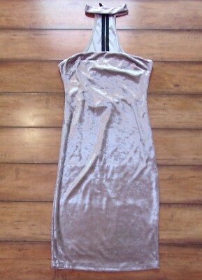 FOREVER 21 ~ New! NWT Small ~ Champagne VELVET CUT OUT Bodycon HIGH NECK  Dress 7 | eBay