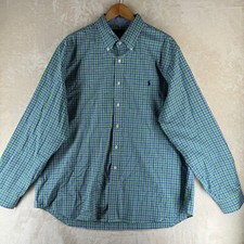 Ralph Lauren Non Iron Men's Size XXL Check 100 Cotton Long Sleeve Casual Shirt