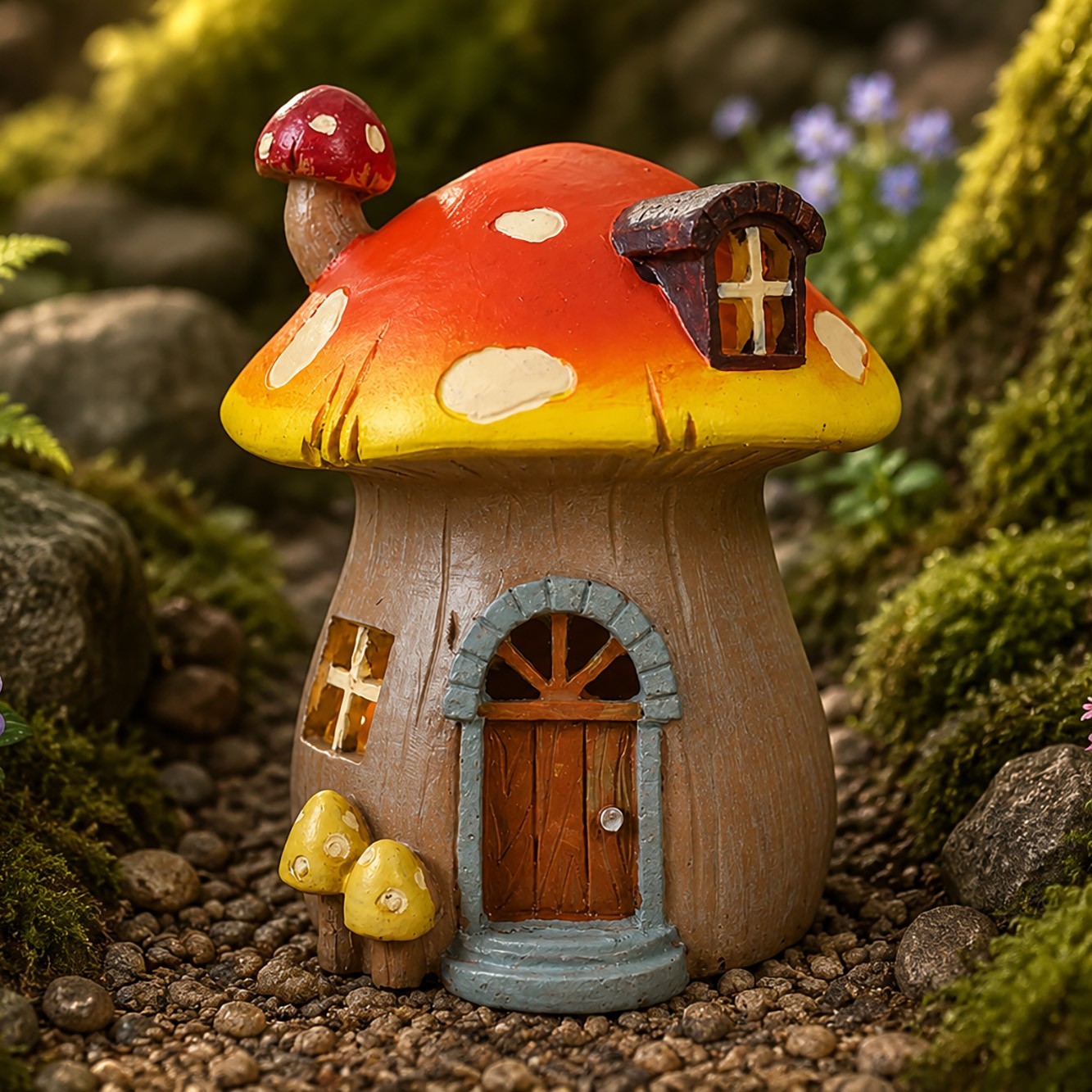 Mystical Mushroom Garden House - High Quality Outdoor Indoor Sculpture - Magical